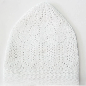 Men's Cotton Knitted Namaz Cap Pack Of 3 Comfortable And Breathable White Prayer Caps For Daily Use