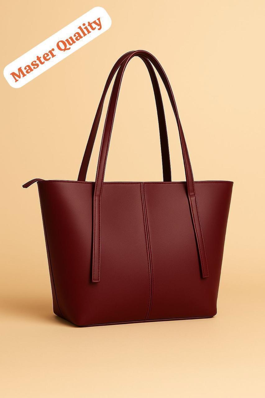 Womens Leather Tote Bag With Zipper Pocket Master Quality Stylish And Durable Fashion Accessory - Image 4
