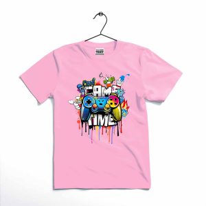 Game Time Printed Kids T Shirt Stylish Casual Comfortable Daily Wear For Boys And Girls