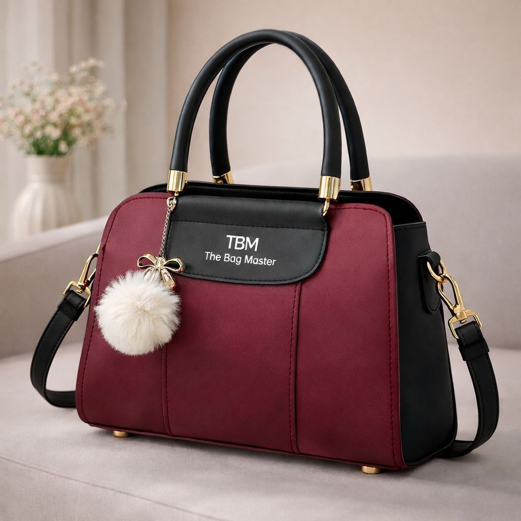 TBM The Bag Master Luxury Handbag Elegant Two-Tone Designer Tote for Women - Image 3