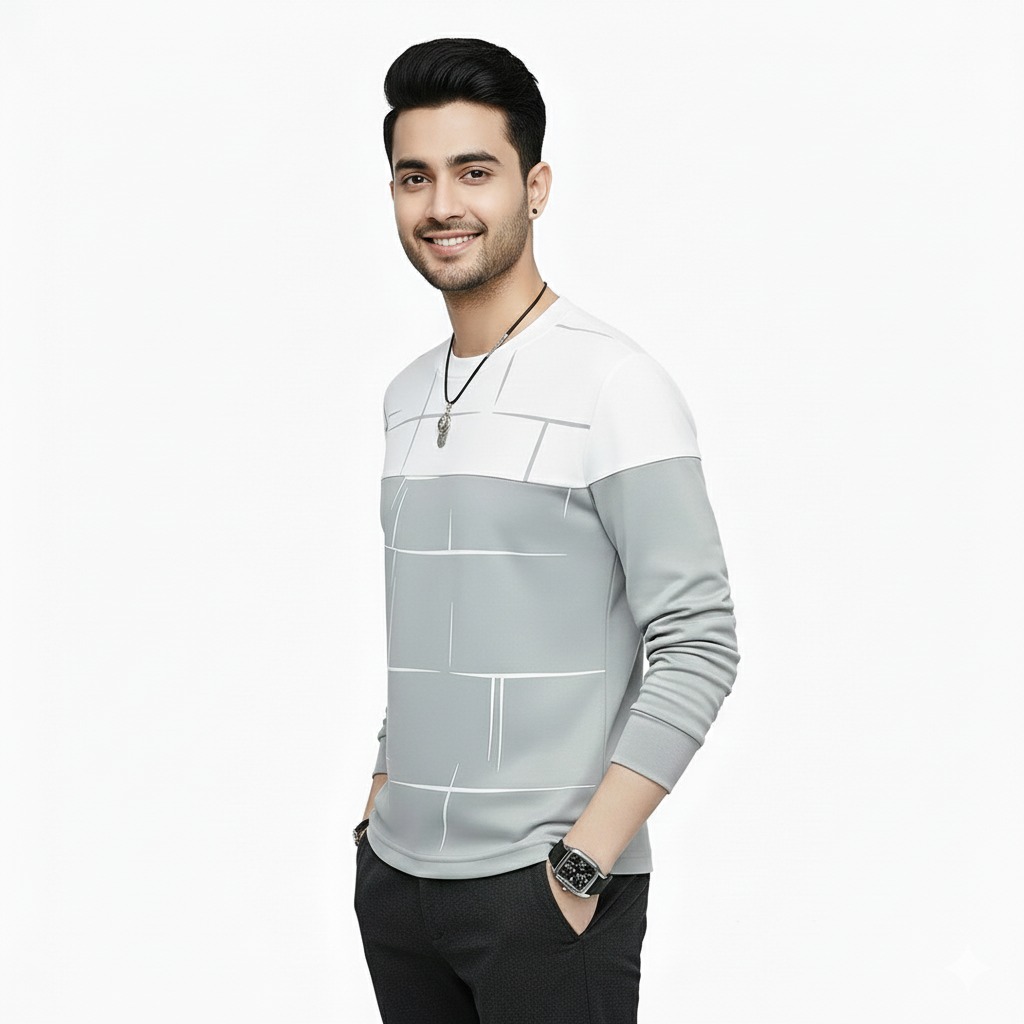 Lining Print Cotton Jersey T Shirts Full Sleeves Providing Premium Quality With Smart Look Easy Wash And Comfortable Ready To Wear Design