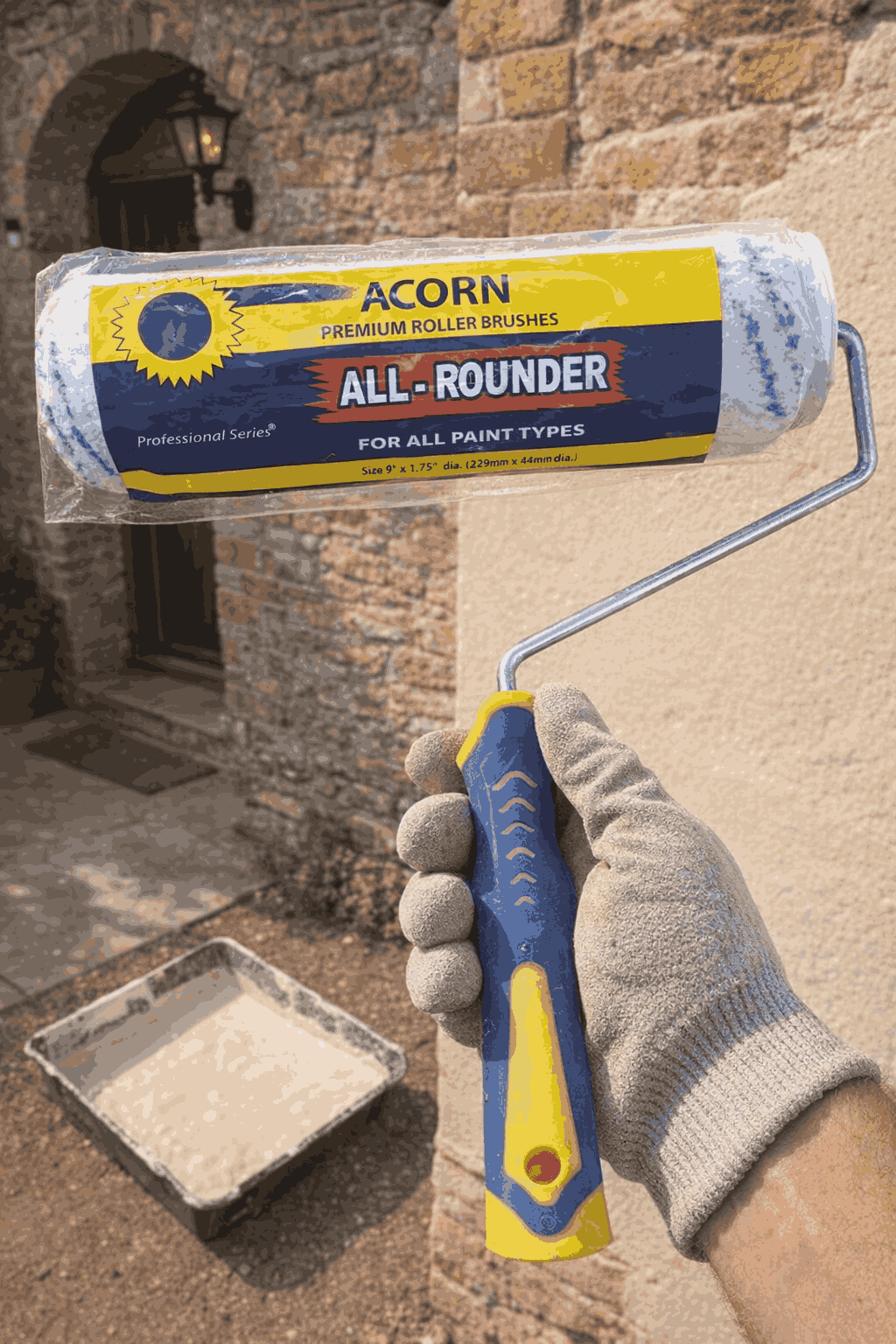 Acorn Premium All-Rounder 9-Inch Paint Roller Professional Series Multi-Purpose Painting Tool with Ergonomic Grip High-Quality Roller for All Paint Types - Image 3