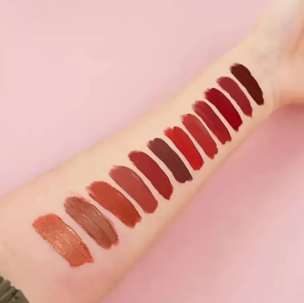 Pack of 12 WaterProof Matte Nude Redish Shades Lipgloss - Image 4