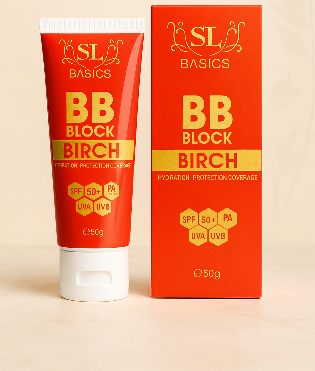 SL Basics BB Block SPF 50+ Tinted Sunscreen Hydrating & Protective BB Cream with Vitamin E & Lotus Extract (50ml)
