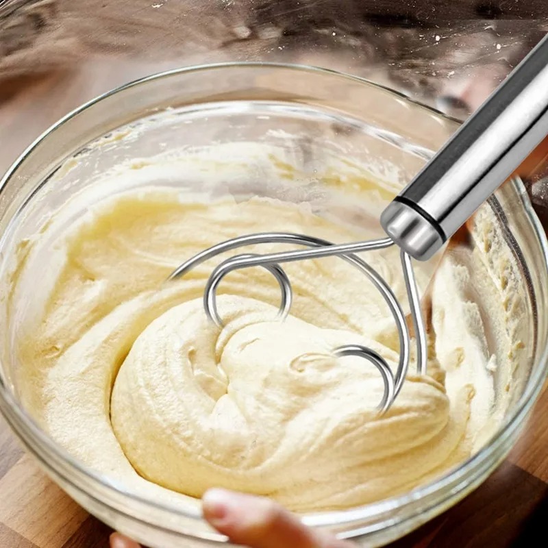 Manual Non Stick Steel Flour Cream Mixer Beater | Dough Whisk Mixer, Kitchen Baking Blender Tool - Image 5