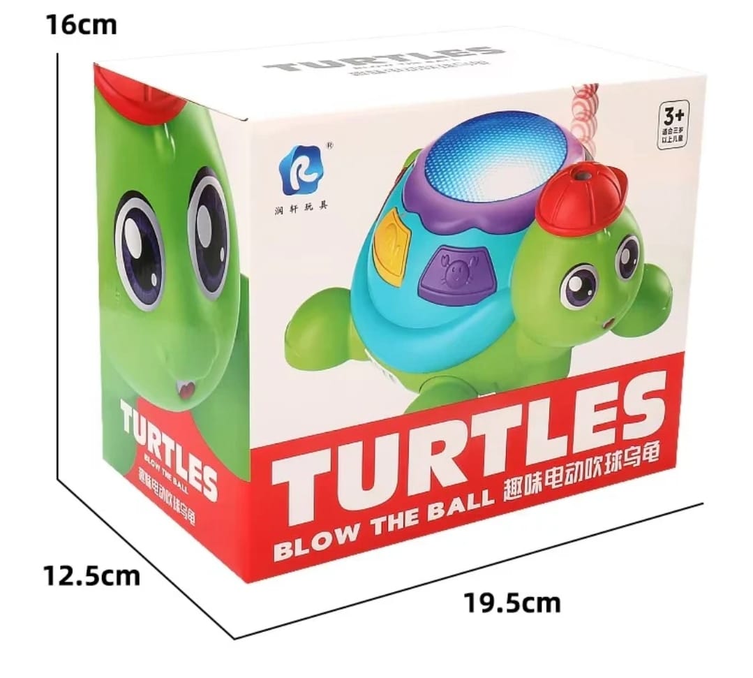 Blow the Ball Turtle Toy with Music & Lights Fun Interactive Play for Kids - Image 4