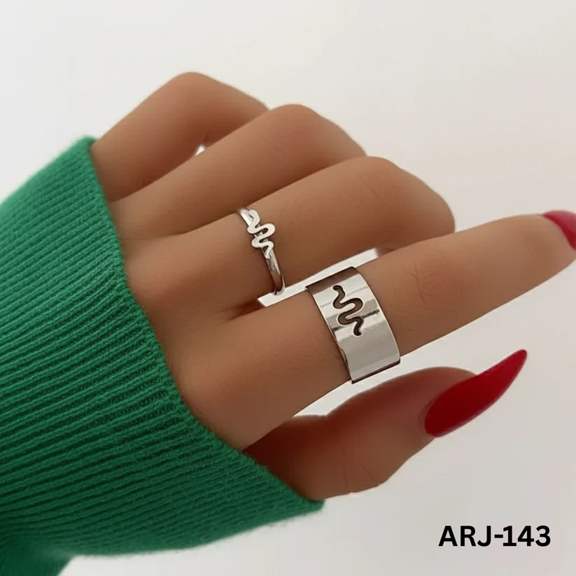 ARJ-143 Snake Shape Adjustable Ring Stylish Serpent Design Fashion Jewelry - Image 2