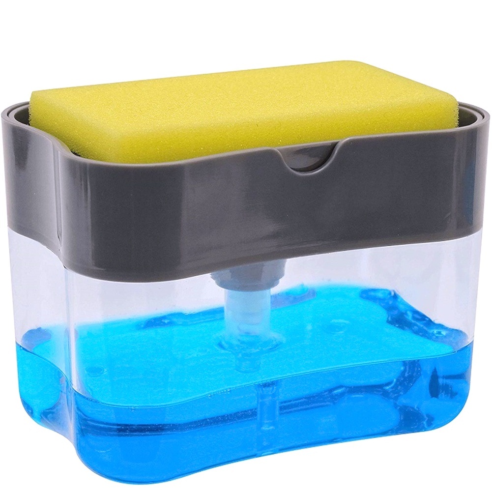 2-in-1 Soap Pump Dispenser with Sponge Holder Kitchen Sink Liquid Soap Dispenser for Easy Dishwashing (Without Sponge) - Image 5