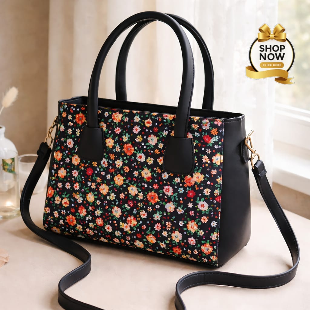 Womens Shoulder Bag With Vibrant Floral Print And Practical Detachable Shoulder Strap - Image 2