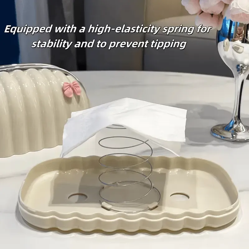 Luxury Shell Shape Tissue Box Elegant Wave Pattern Paper Napkin Dispenser for Home & Office Decor - Image 4