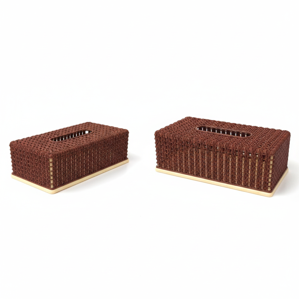 Rectangular Tissue Box Cover Collapsible PP Tissue Roll Holder with Easy Top Access - Image 2