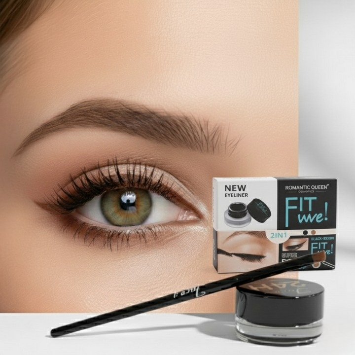 2 Pcs Face It Gel Eyeliner Set Long-Lasting Smudge-Proof Gel Liner In Black And Brown Shades For Perfect Eye Definition And Professional Makeup Look - Image 2