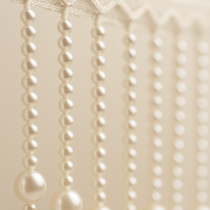 Pearl Latkan Hanging Lace Border for Dupatta & Dress Decoration Â 1 Gaz (Approx. 1 Yard)