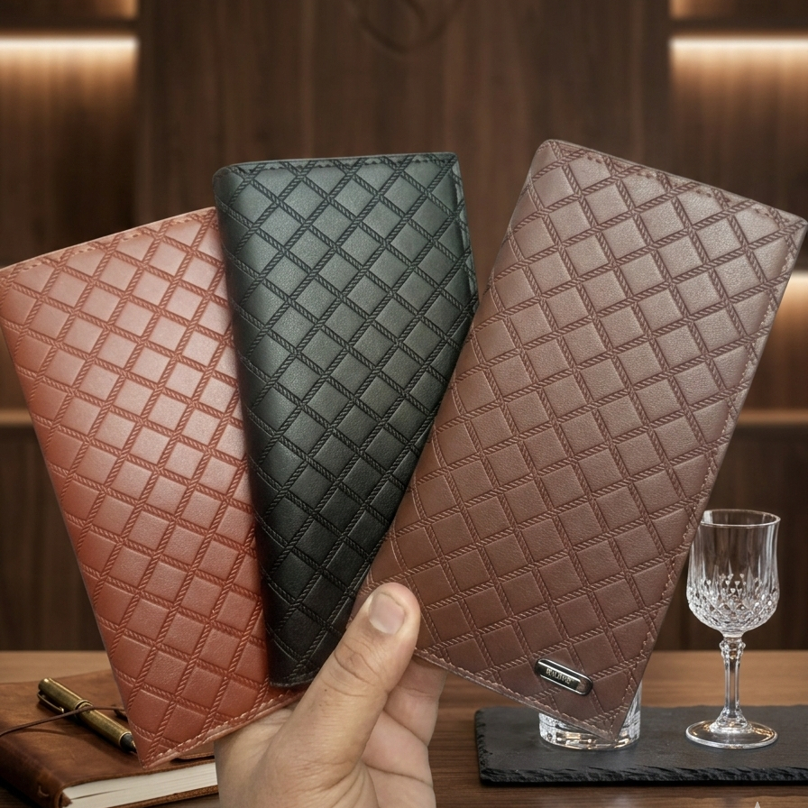 Mens Quilted Leather Bifold Wallet | Slim & Stylish | Multiple Card Slots | Durable Everyday Accessory