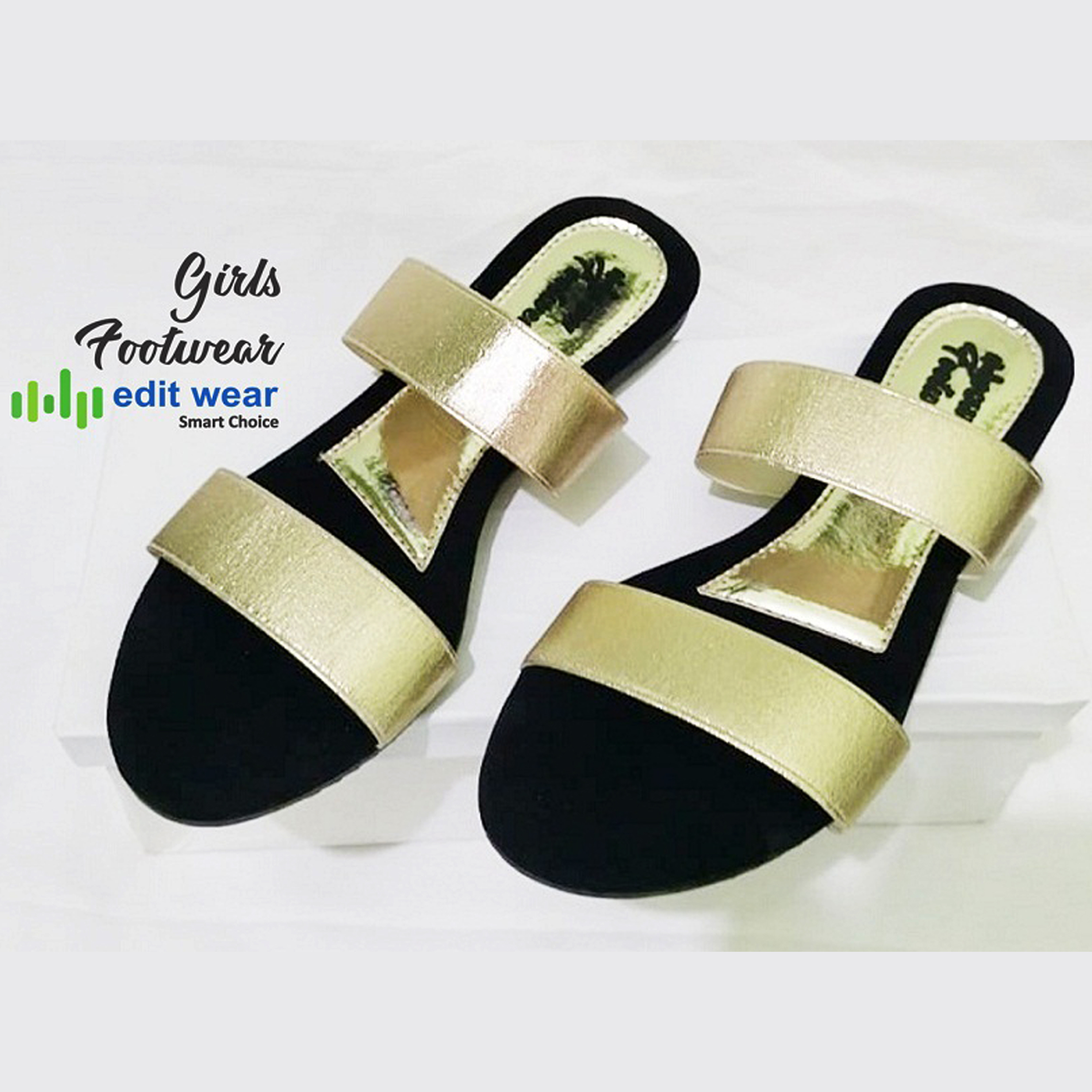Ladies Casual & Party Wear Flat Slippers Stylish Elastic Work Design - Image 2