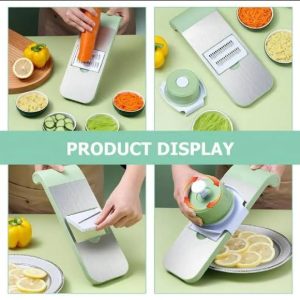 5-in-1 Multi-Functional Vegetable Slicer & Grater  Adjustable Mandoline Cutter