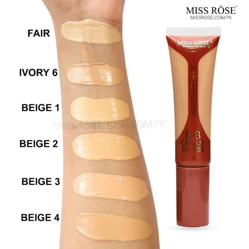 Miss Rose BB Cream Perfect Cover Foundation & Skincare in One 40g | Full Coverage, Lightweight, Natural Finish Available in Air, Ivory & Beige Shades - Image 4