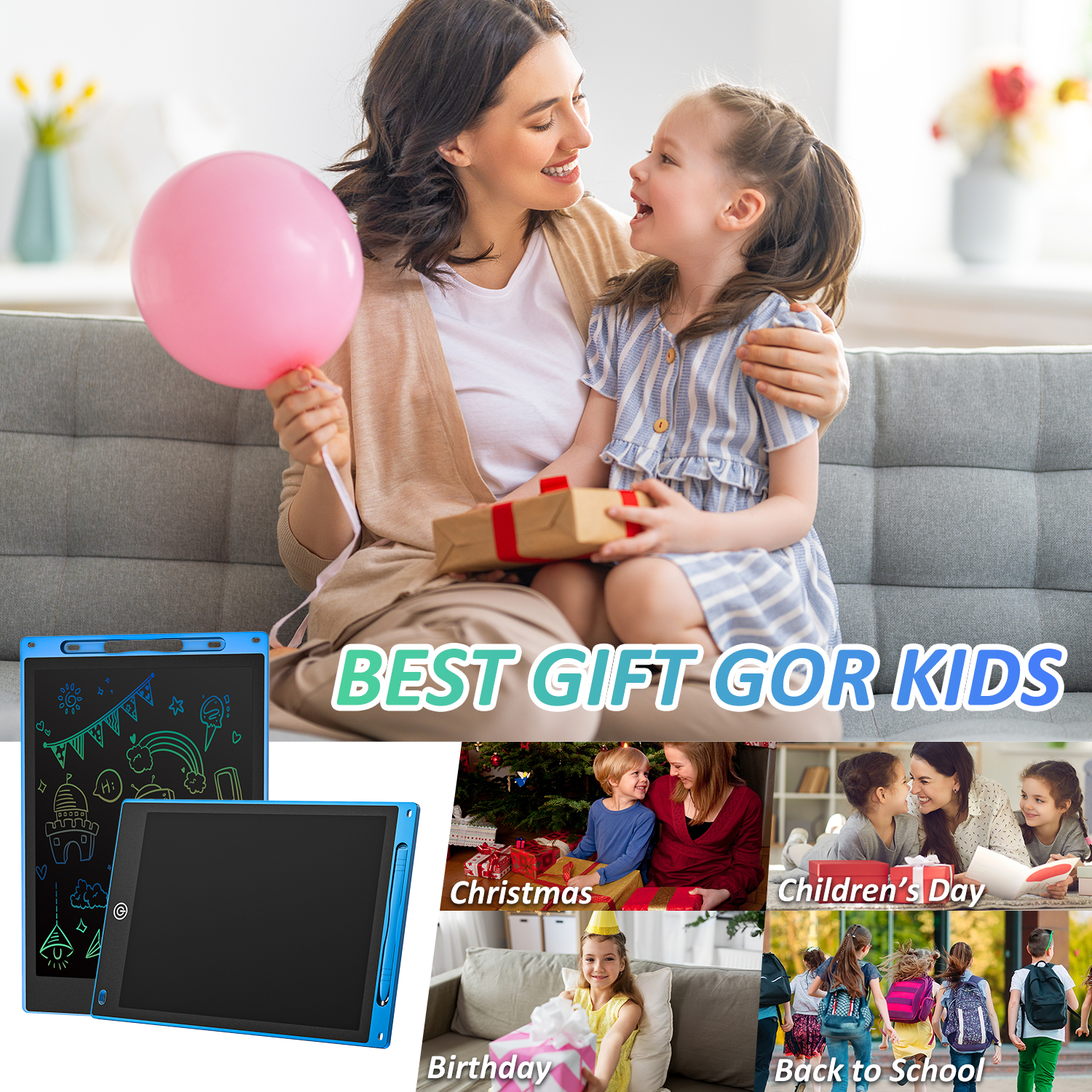LCD Writing Tablet 10.5 Inch Multicolor Electronic Graphics Tablet Writing Board LCD Writing Pad Drawing Tablet Handwriting Paperless Notepad Graphic Board for Kids - Image 5
