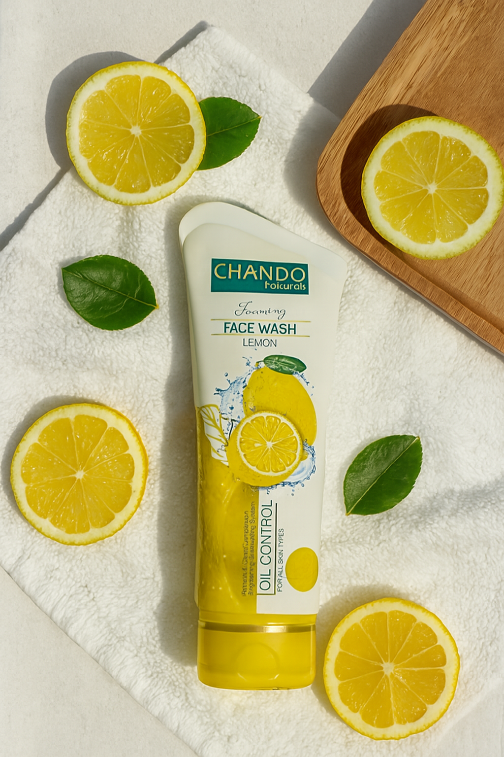 Chando Natural Foaming Face Wash Lemon Oil Control & Refreshing Cleanser for All Skin Types (100g)