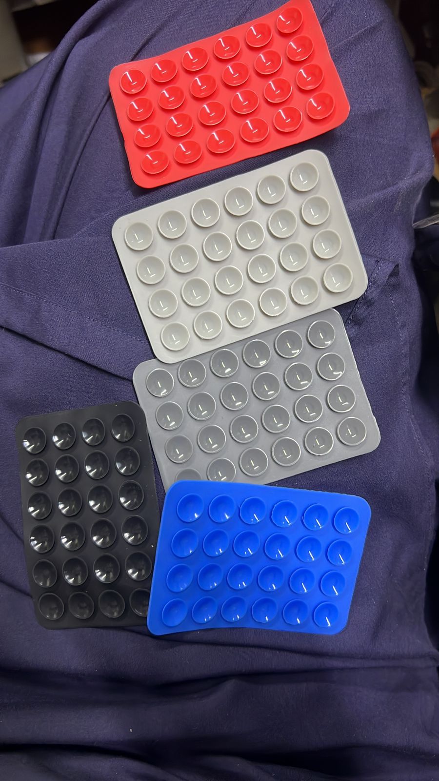 1 PCs Double Side Silicone Suction Pad Phone Holder Self-Adhesive Square Rubber Grip Pad for All Mobiles & Tablets (Random Color) - Image 4