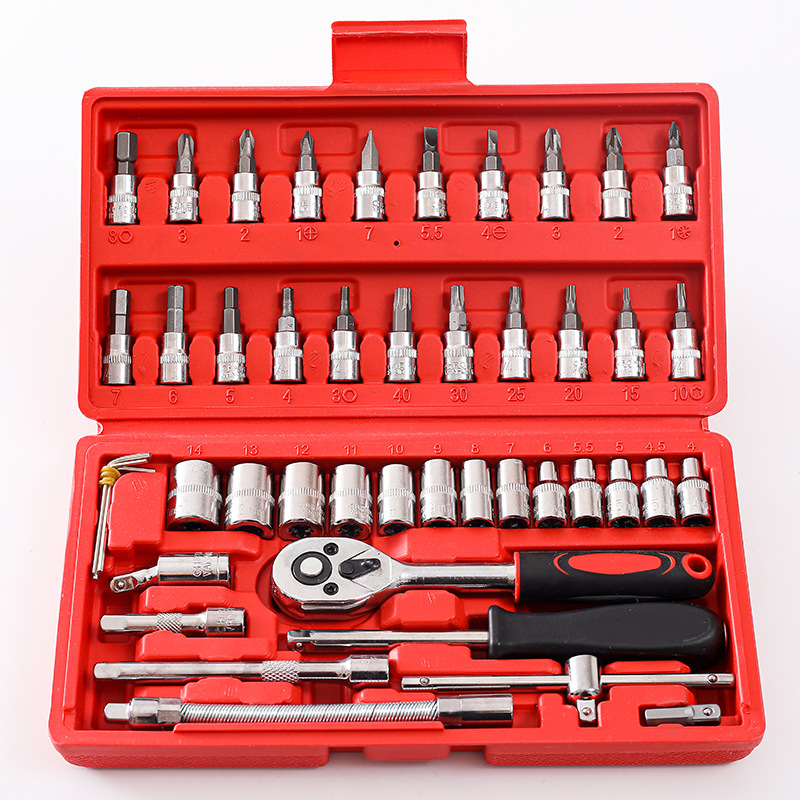 46-Piece Socket Wrench Set Complete Ratchet & Bit Tool Kit - Image 4