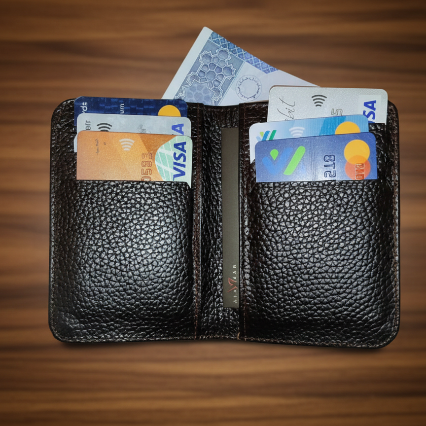 Unisex Slim Cow Leather Wallet Brown | Minimalist Bifold Card & Cash Holder - Image 4