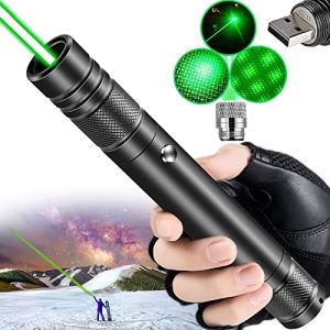 RL 303 Green Laser Pointer Rechargeable with Lock Key, Charger & Ideal for Teaching, Astronomy, Presentations & More