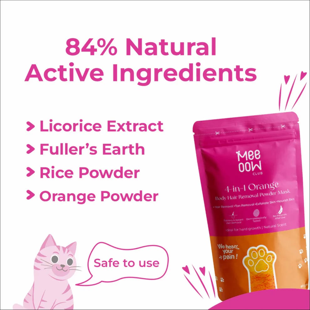 Meeoow Club 10 Min Painless Body Wax Orange Hair Removal Powder for Women - Image 2