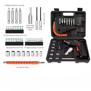 Portable Electric Screwdriver 47 in 1 Rotated 90 Degrees Rechargeable Screwdriver