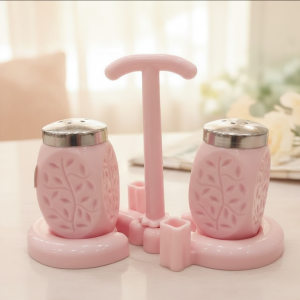 Premium Kitchen Salt and Sugar Pot Set Stylish Aluminium Storage Containers (110 LTR Capacity) ~ Random Color