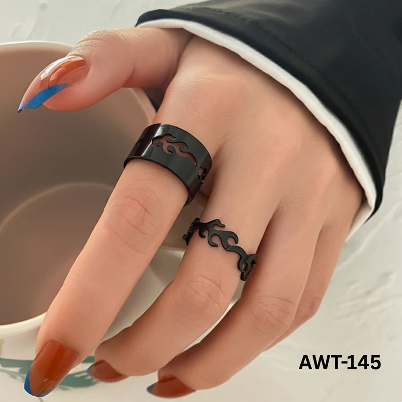 AWT-145 Star Couple Rings Adjustable Matching Rings With Elegant Star Design For Couples - Image 2