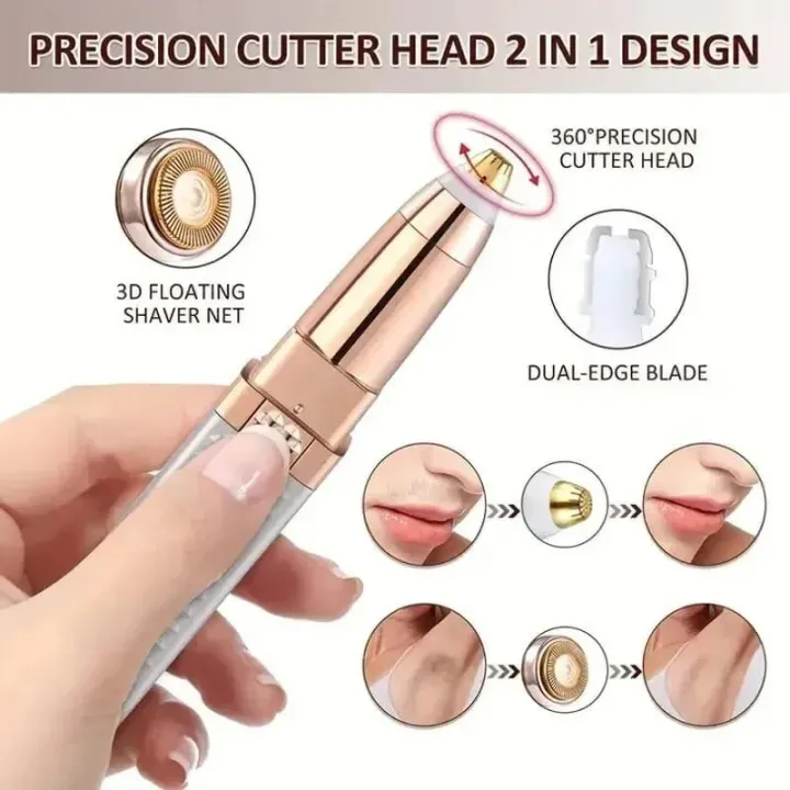 2 In 1 Blawless Facial & Eyebrow Hair Remover | Precision Trimmer For Smooth Skin - Image 4