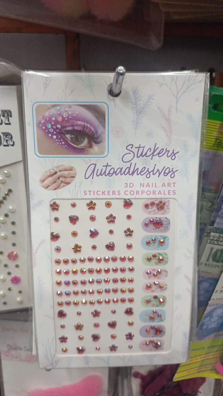 Temporary Tattoo for Women Rhinestone Gems Face & Body Sticker | Self-Adhesive Crystal Makeup Decoration for Parties & Festivals (Random Design) - Image 5