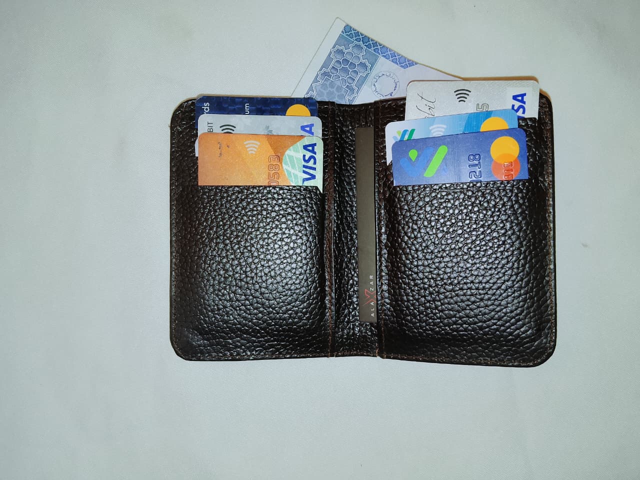 Unisex Slim Cow Leather Wallet Brown | Minimalist Bifold Card & Cash Holder - Image 2