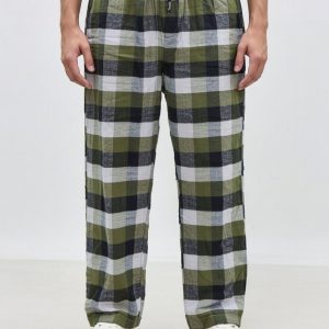 Men Casual Wear Cotton Drawer Trouser Checked Style Comfortable Soft Fabric Elastic Waist Daily Wear