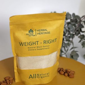 Herbal Heritage WEIGHT-RIGHT Natural Mass Gainer Organic Dietary Supplement for Healthy Weight Gain (100g)