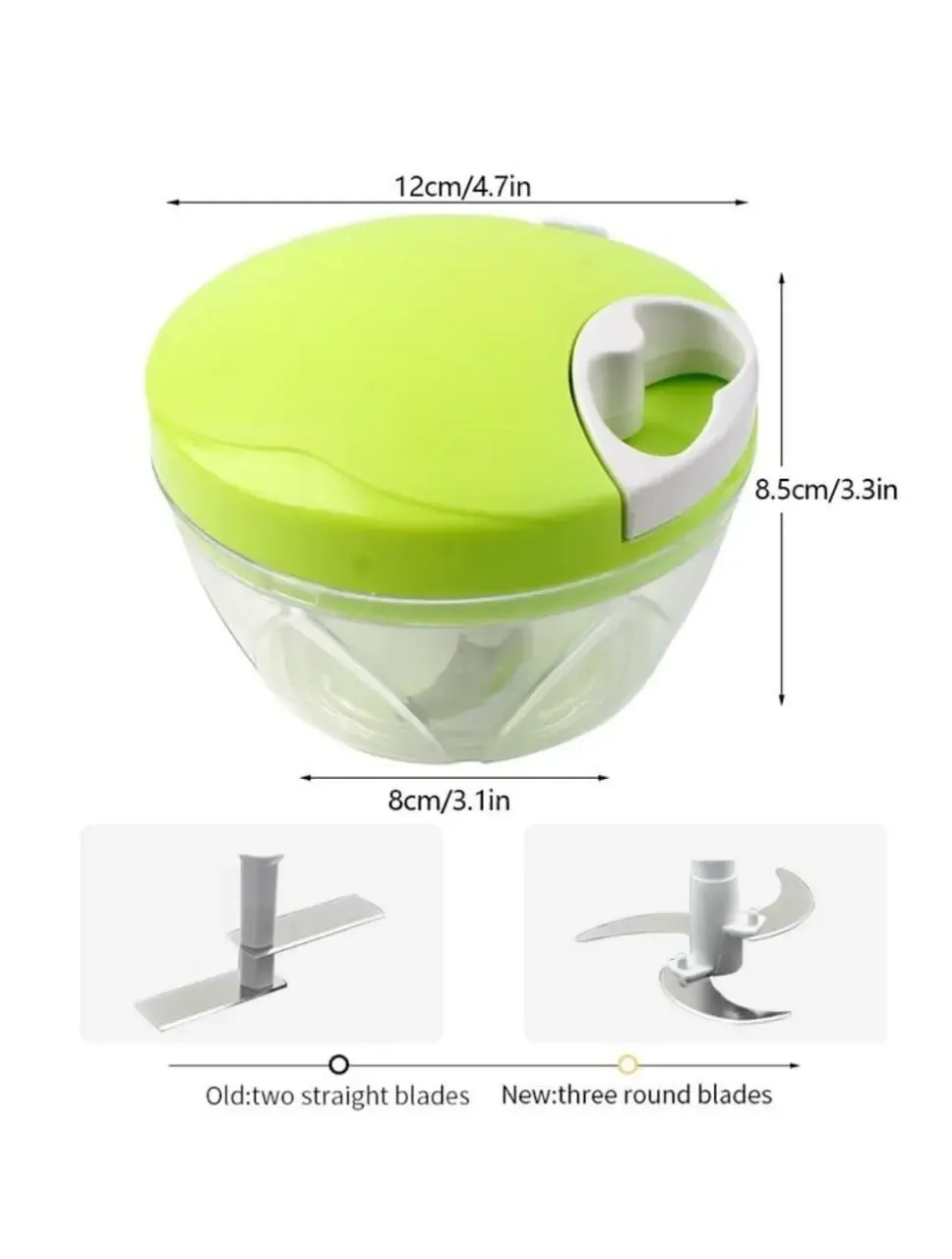 Best Quality Manual Spin Cutter For Kitchen Hand Pulled Chopper Grinder Slicer For Vegetables Fruits Onions Garlic And Salad - Image 2