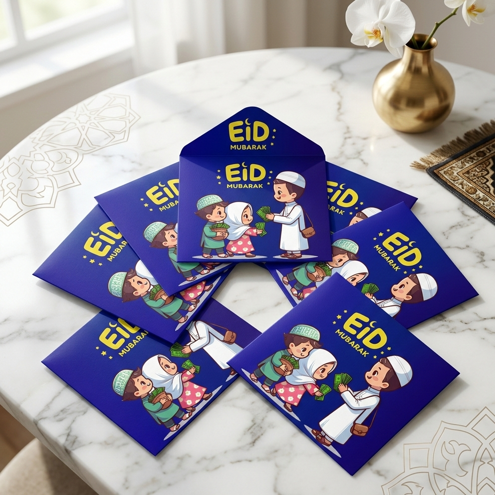 Eidi Envelope Pack of 8 Premium Festive Cash Gift Envelopes for Eid - Image 4