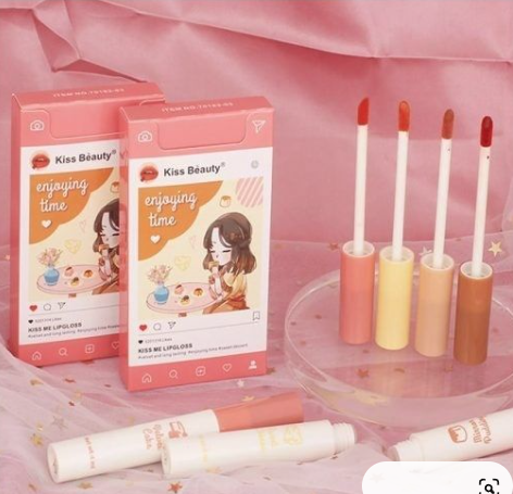 Pack of 4 Kiss Beauty Lipgloss long lasting waterproof Lip - Image 2