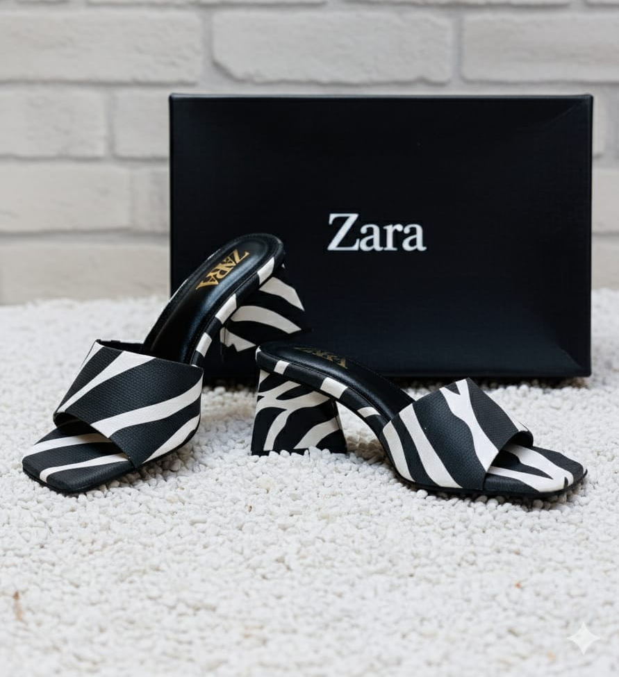 Zebra-Print Block Heel Mules Essential Chic Collection - Image 3