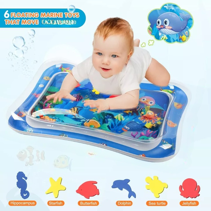 Inflatable Water Play Mat Premium Baby Toy for Infants & Toddlers (324 Months), Muscle Strengthening & Sensory Development, 27.4x21.5x2.2 inch (Random Color) - Image 5