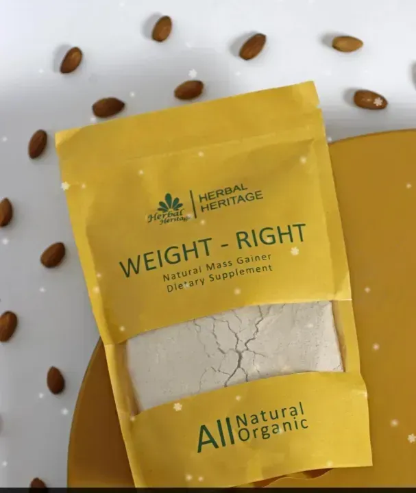 Herbal Heritage WEIGHT-RIGHT Natural Mass Gainer Organic Dietary Supplement for Healthy Weight Gain (100g) - Image 2
