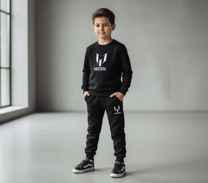Kids Missi Printed Black & Black Tracksuit Set - Image 4