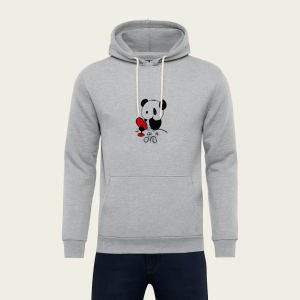 Premium Grey Bear Print Hoodie for Men & Boys  Summer Casual Collection