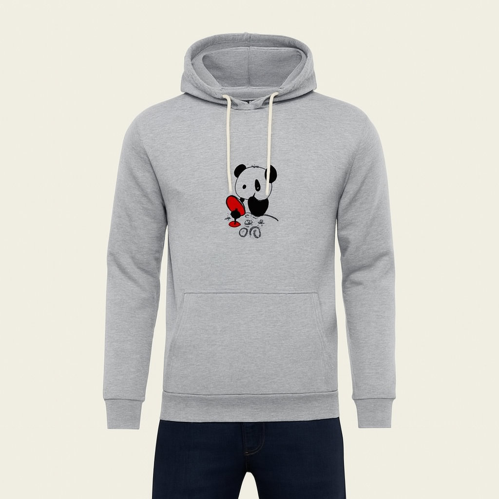 Premium Grey Bear Print Hoodie for Men & Boys Summer Casual Collection