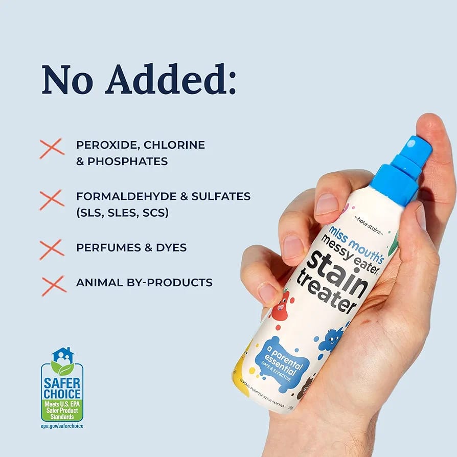 Miss Mouth's Messy Eater Stain Treater Spray - Stain Remover - Newborn & Baby Essentials - No Dry Cleaning Food, Grease, Coffee Off Laundry, Underwear, Fabric - 100ml (For every color) - Image 3