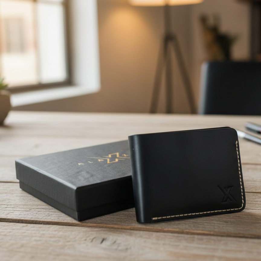 Mens Rugged Leather Wallet | Black Cow Leather | Durable & Stylish | Premium Quality - Image 2