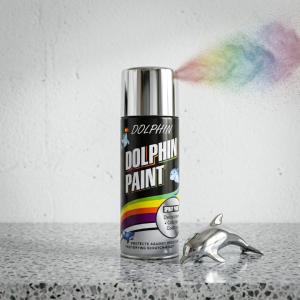 Dolphin Chrome Silver Spray Paint 300ml High Shine Metallic Finish Spray