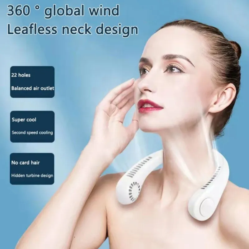 Portable Bladeless Neck Cooler Hands-Free 360° Airflow USB Rechargeable Neck Fan for Indoor & Outdoor Use - Image 3