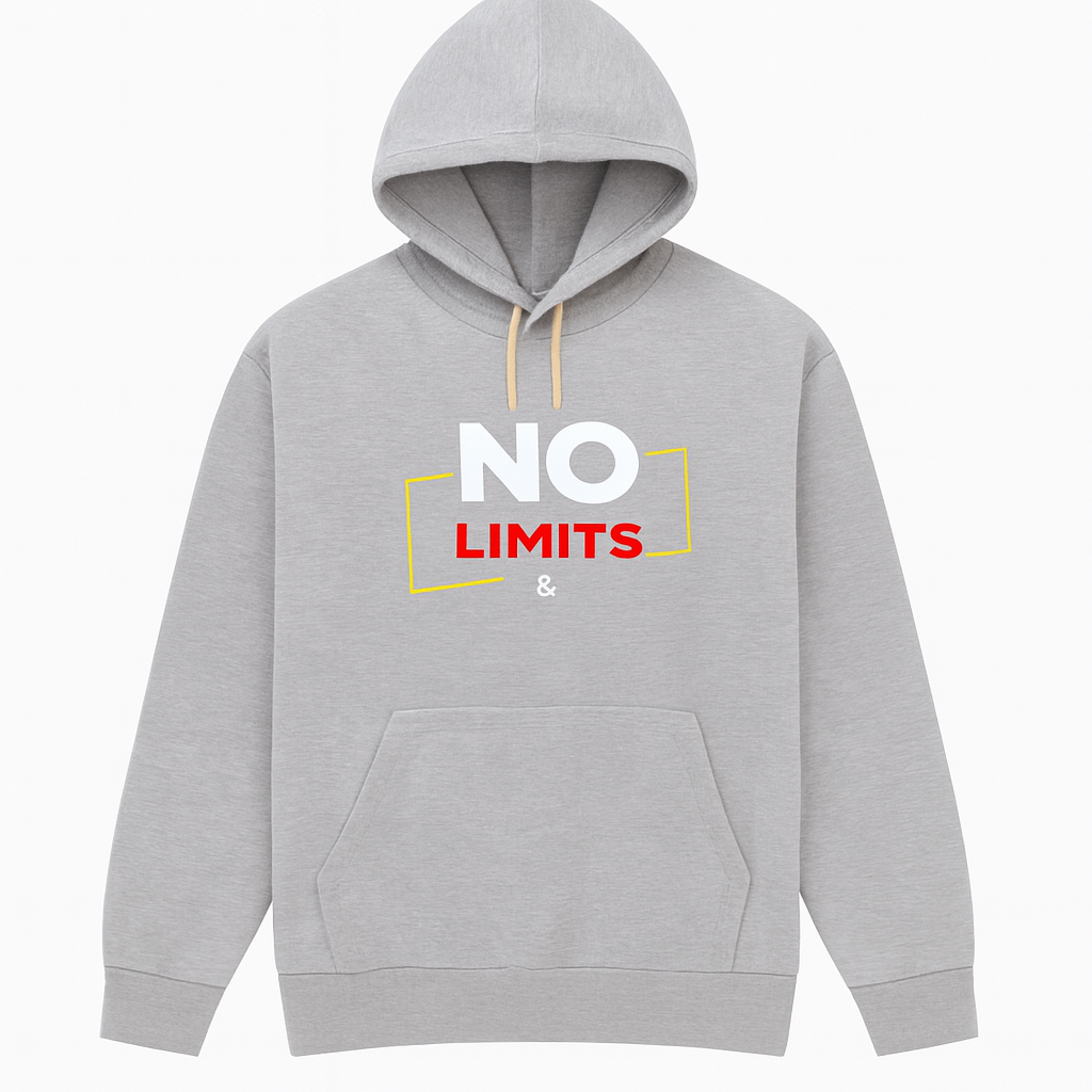 No Limits Grey Hoodie Premium Summer Collection for Men & Boys | Stylish, Comfortable & Casual Wear - Image 2